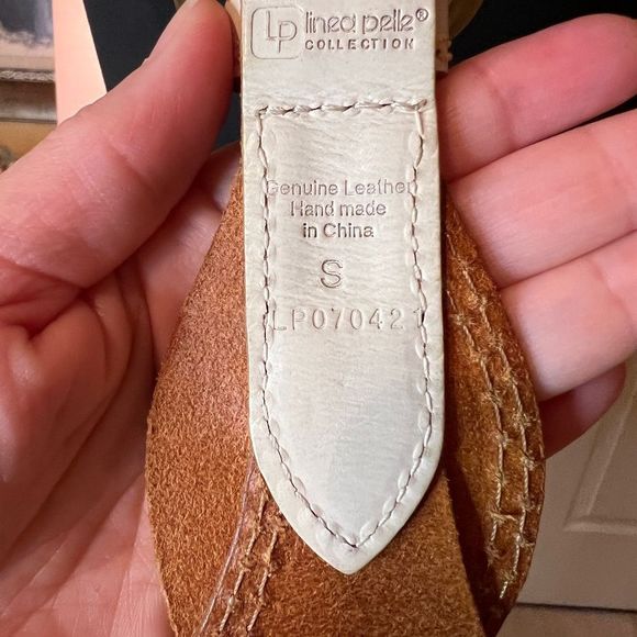 NWOT Women's Linea Pelle Ivory Off White Beige Woven Leather Belt Size SMALL - Picture 4 of 4